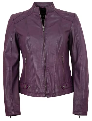 Jilani - Damen Echtleder Lederjacke Lammnappa lila Größe 40 von Jilani