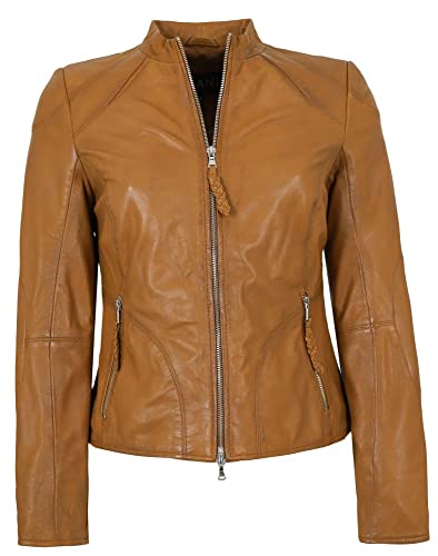Jilani - Damen Lederjacke Lammnappa nussbraun Größe 40 von Jilani