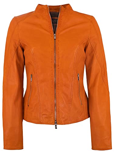 Jilani - Damen Echtleder Lederjacke Lammnappa orange Größe 38 von Jilani