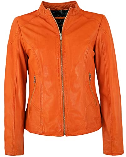 Jilani - Damen Echtleder Lederjacke Lammnappa orange Größe 46 von Jilani