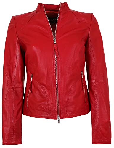 Jilani - Damen Echtleder Lederjacke Lammnappa rot pflanzlich gegerbt Größe 36 von Jilani