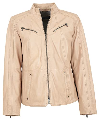 Jilani - Damen Echtleder Lederjacke Oversize Lammnappa Sand Pflanzlich gegerbt Größe 42 von Jilani