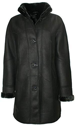 Jilani - Damen Lammfellmantel Ledermantel schwarz Größe 44 von Jilani