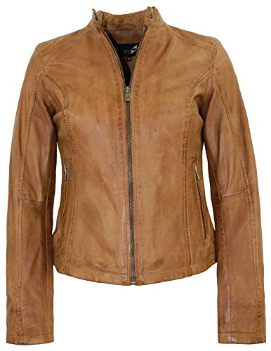 Jilani - Damen Lederjacke Lammnappa Cognac Größe 36 von Jilani