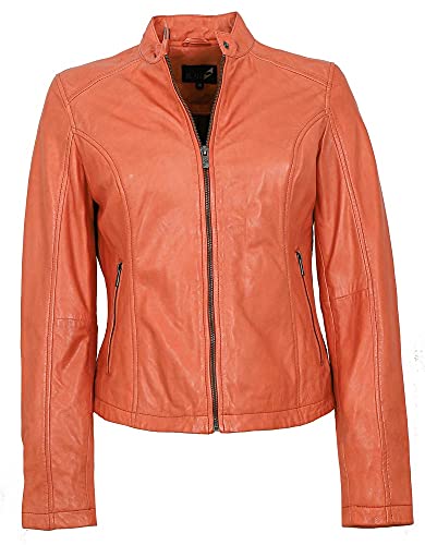 Jilani - Damen Lederjacke Lammnappa Hellorange Größe 40 von Jilani