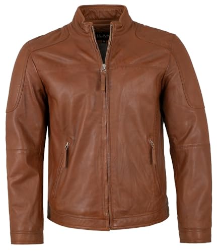 Jilani - Herren Echtleder Lederjacke Lammnappa Cognac Größe 60 von Jilani