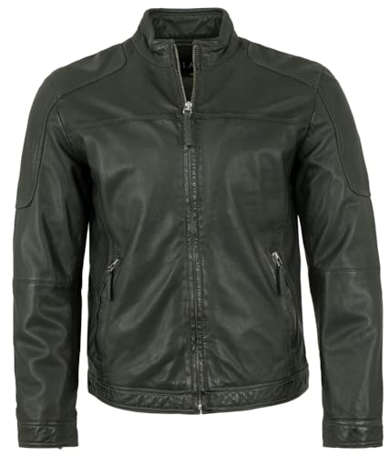 Jilani - Herren Echtleder Lederjacke Lammnappa dunkelgrün Größe 56 von Jilani