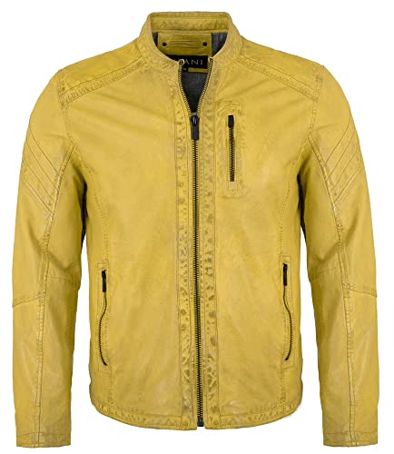 Jilani - Herren Echtleder Lederjacke Lammnappa gelb antik Größe 58 von Jilani