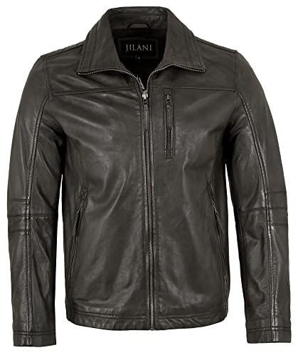 Jilani - Herren Echtleder Lederjacke Lammnappa grau Größe 50 von Jilani