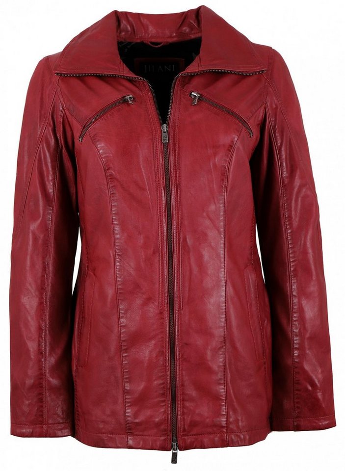 Jilani Lederjacke Aroa Jilani - Damen Echtleder Lederjacke Lammnappa rot von Jilani