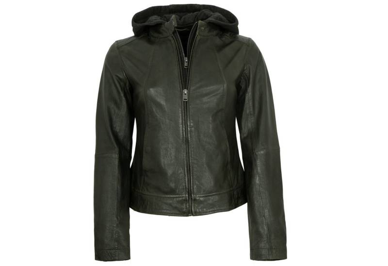 Jilani Lederjacke Ashley Jilani Collection - Damen Lederjacke Lammnappa Kapuze olive von Jilani