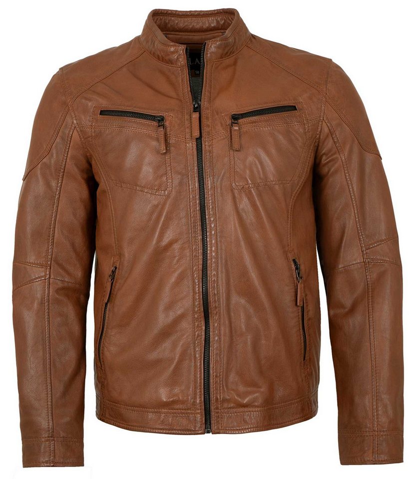 Jilani Lederjacke Brisbane Jilani - Herren Echtleder Lederjacke Lammnappa cognac von Jilani