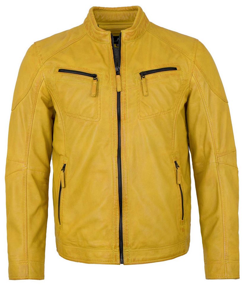 Jilani Lederjacke Brisbane Jilani - Herren Echtleder Lederjacke Lammnappa gelb von Jilani