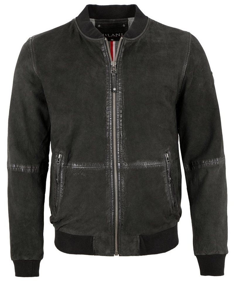 Jilani Lederjacke Clinton Echtleder Herren Lederjacke Blouson Lammnubuk schwarz von Jilani