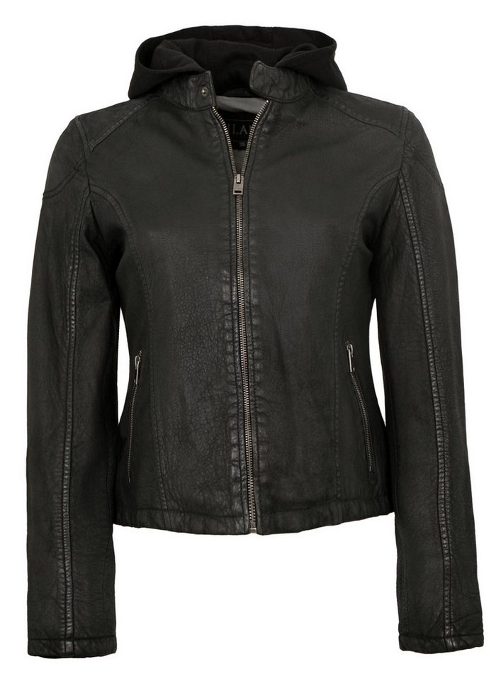 Jilani Lederjacke Delea Jilani - Damen Echtleder Lederjacke Kapuze Lammleder schwarz von Jilani