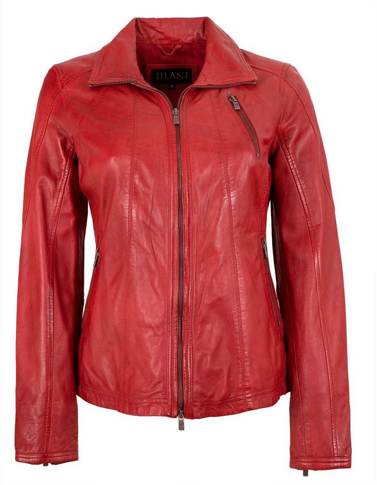 Jilani Lederjacke Enlil Jilani - Damen Echtleder Lederjacke Lammnappa rot von Jilani