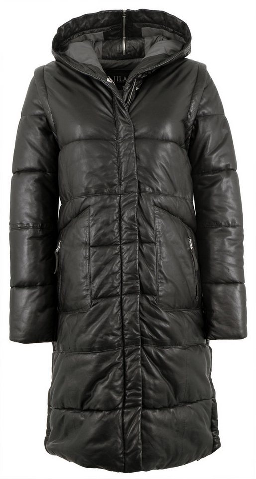 Jilani Lederjacke Evira Jilani - Damen Ledermantel Kapuze Lammnappa schwarz Jilani Lederjacke Evira Jilani - Damen Ledermantel Kapuze Lammnappa schwarz von Jilani