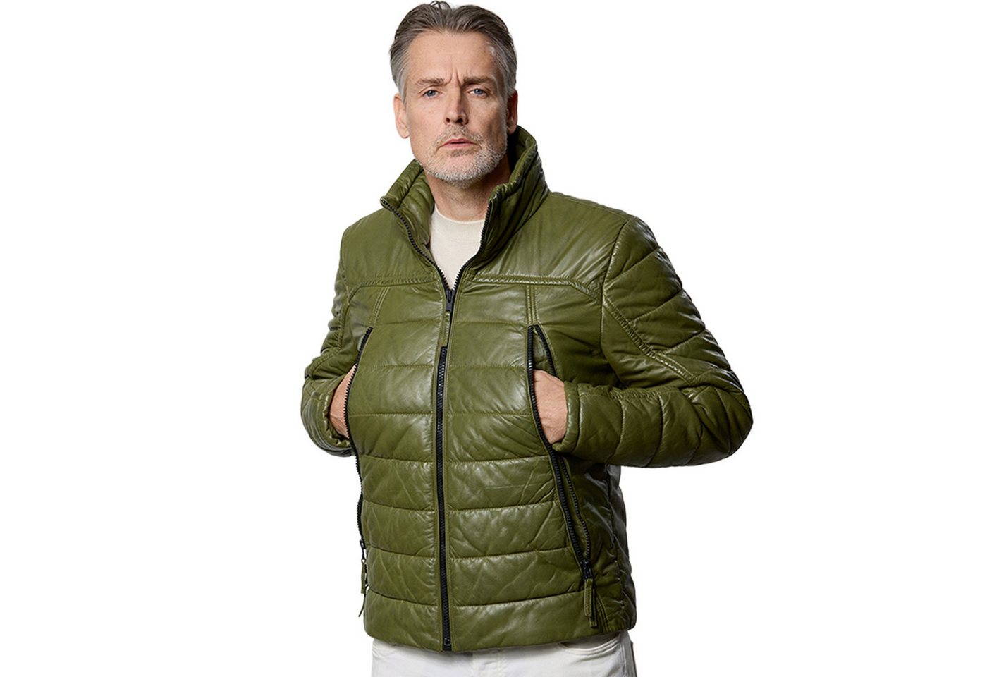 Jilani Lederjacke Filbo Jilani - Herren Lederjacke Steppjacke Lammnappa grün Jilani Lederjacke Filbo Jilani - Herren Lederjacke Steppjacke Lammnappa grün von Jilani