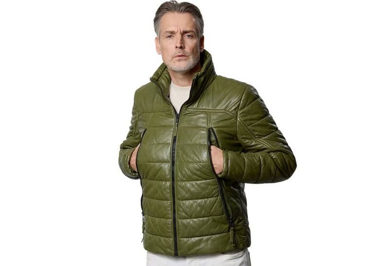 Jilani Lederjacke Filbo Jilani - Herren Lederjacke Steppjacke Lammnappa grün von Jilani