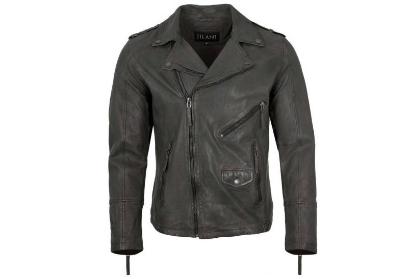 Jilani Lederjacke Flemming Jilani Collection - Herren Lederjacke Bikerjacke Lammnappa grau von Jilani