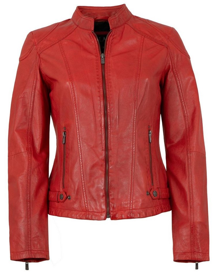 Jilani Lederjacke Imala#KJ Jilani - Damen Echtleder Lederjacke Lammnappa rot von Jilani