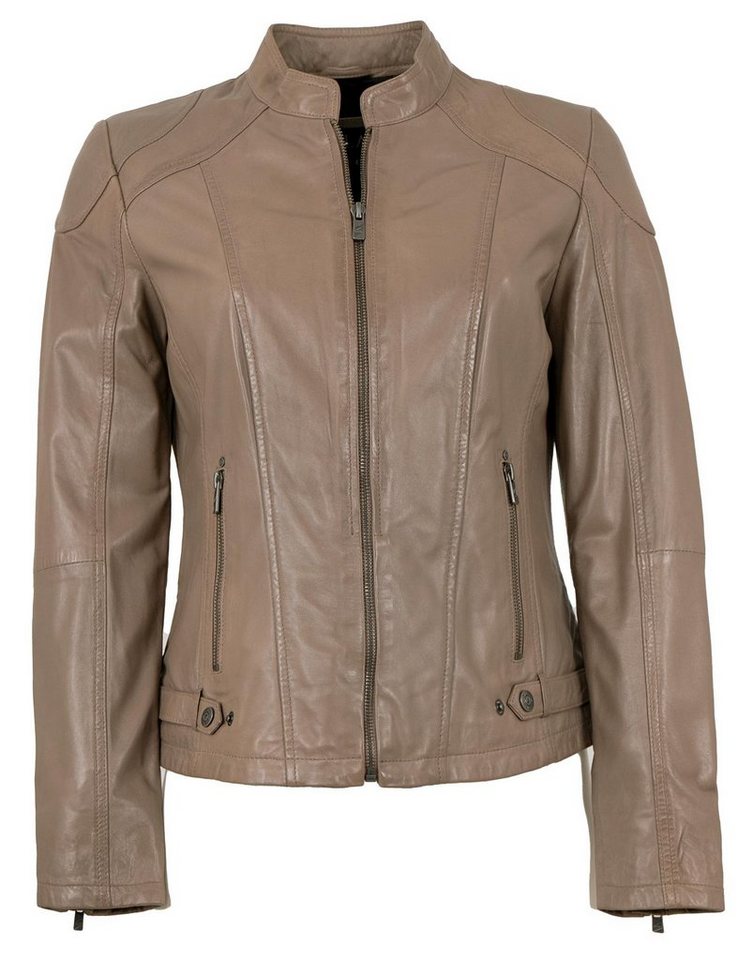 Jilani Lederjacke Imala#KJ Jilani - Damen Echtleder Lederjacke Lammnappa taupe von Jilani