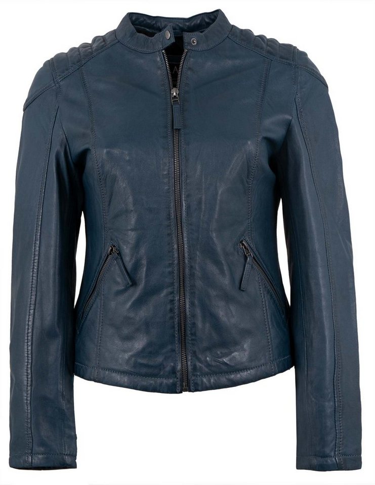 Jilani Lederjacke Laura-1 Jilani - Damen Echtleder Lederjacke Lammnappa blau von Jilani