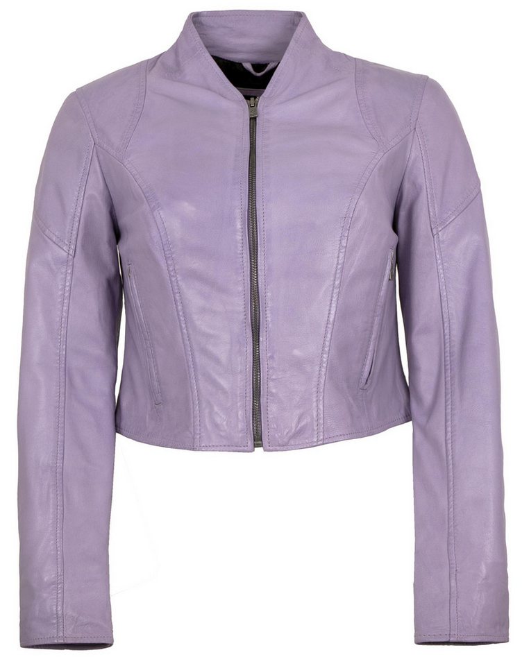 Jilani Lederjacke Lulal Jilani - Damen Echtleder Lederjacke Kurzjacke Lammnappa lavendel von Jilani