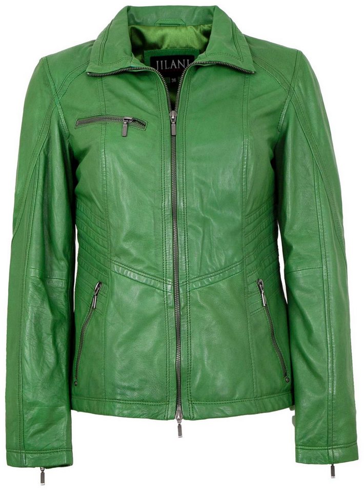 Jilani Lederjacke Mareen Jilani - Damen Echtleder Lederjacke Lammnappa grün von Jilani