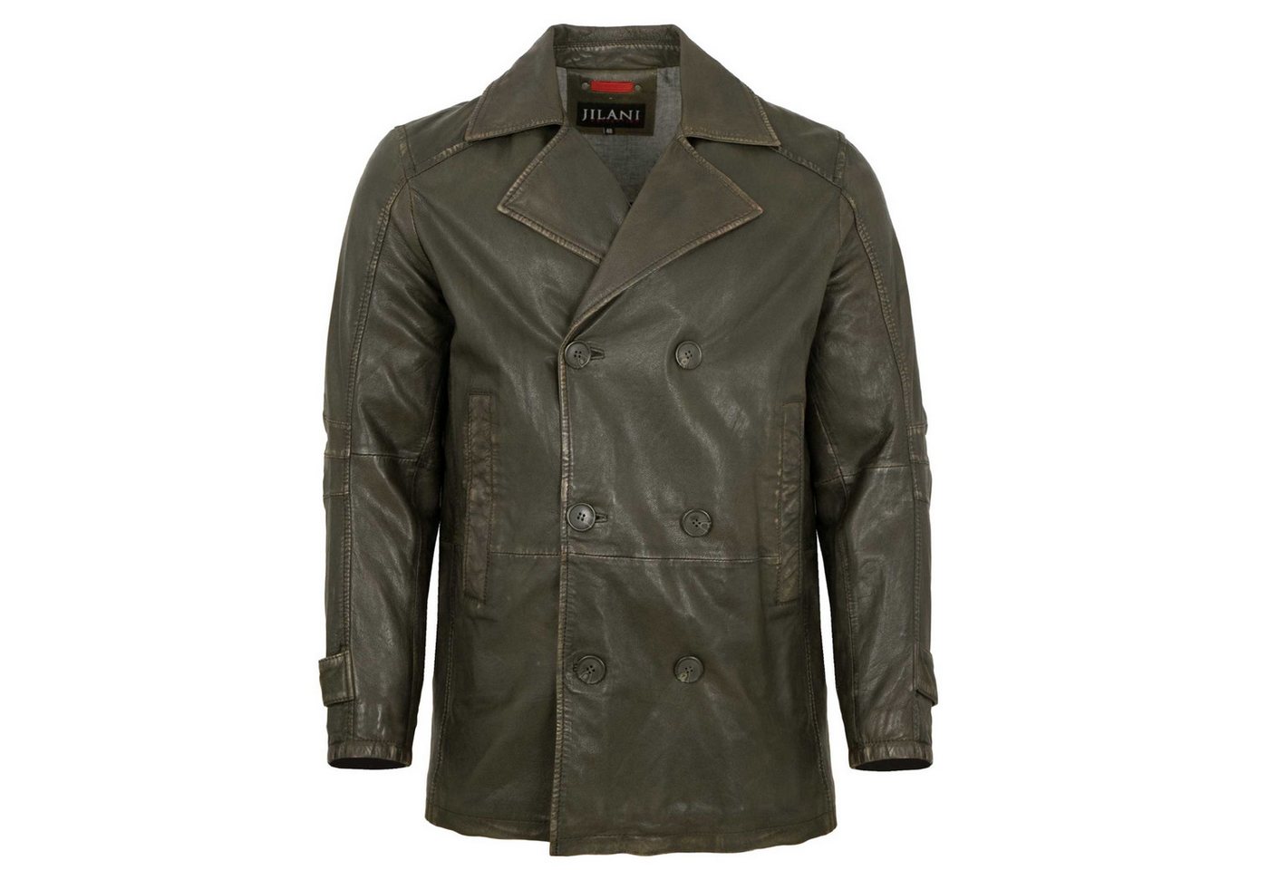 Jilani Lederjacke Matthes-3 Jilani Collection - Herren Ledermantel Lammnappa olive von Jilani