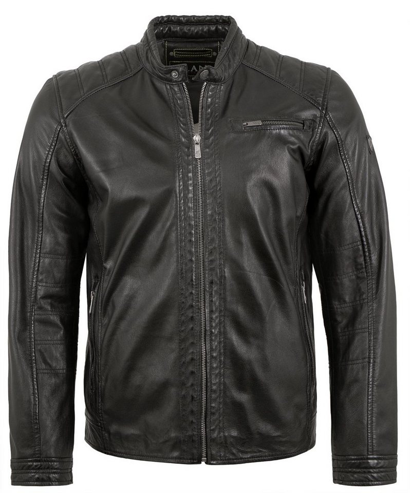 Jilani Lederjacke Riga-6 Echtleder Herren Lederjacke Lammnappa schwarz von Jilani