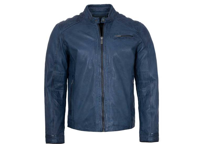 Jilani Lederjacke Riga-6 Jilani Collection - Herren Lederjacke Lammnappa blau von Jilani
