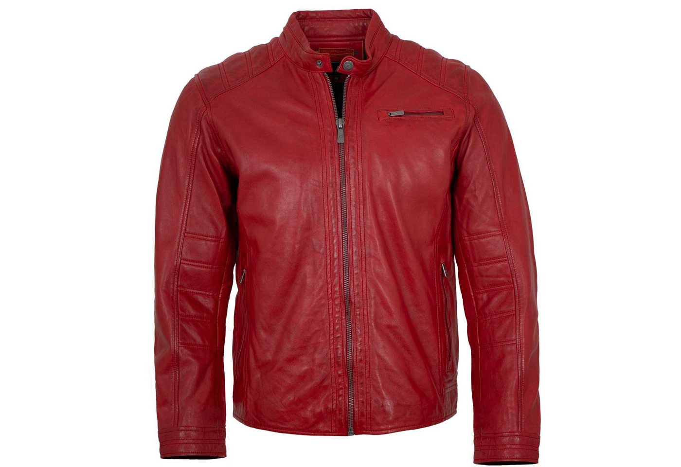 Jilani Lederjacke Riga-6 Jilani Collection - Herren Lederjacke Lammnappa rot von Jilani