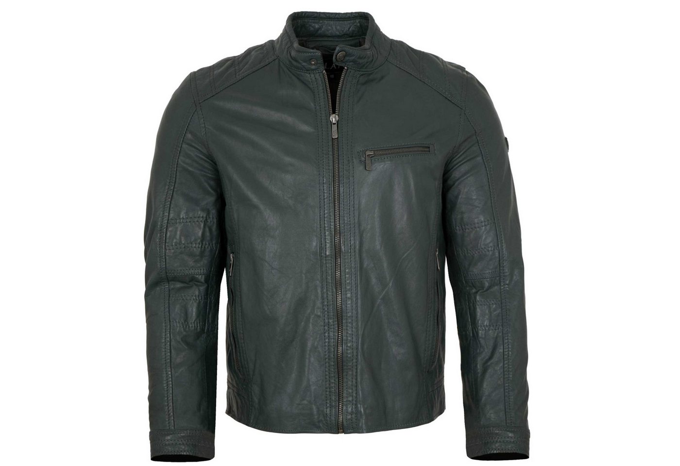 Jilani Lederjacke Riga-6 Jilani Collection - Herren Lederjacke Lammnappa sage grün von Jilani