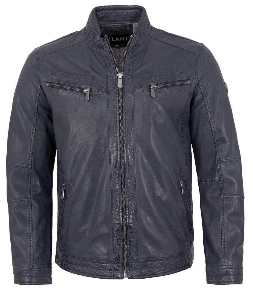 Jilani Lederjacke Ronai-3 Jilani - Herren Echtleder Lederjacke Lammnappa navy von Jilani