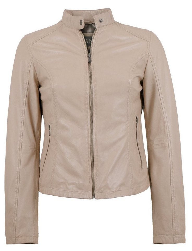 Jilani Lederjacke Rooney Echtleder Damen Lederjacke Lammnappa helles beige von Jilani