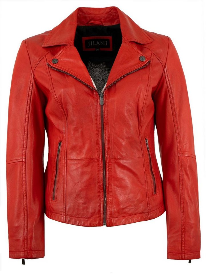 Jilani Lederjacke Smilla Jilani - Damen Echtleder Lederjacke Lammnappa rot von Jilani