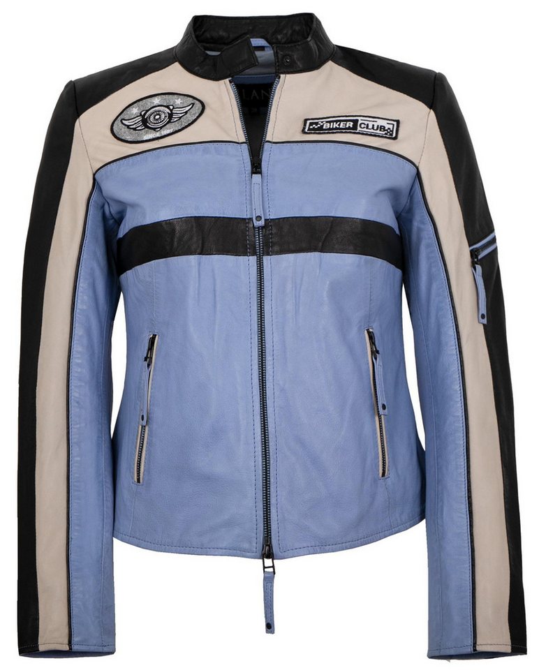 Jilani Lederjacke Svea Jilani - Damen Echtleder Lederjacke Lammnappa schwarz-blau von Jilani