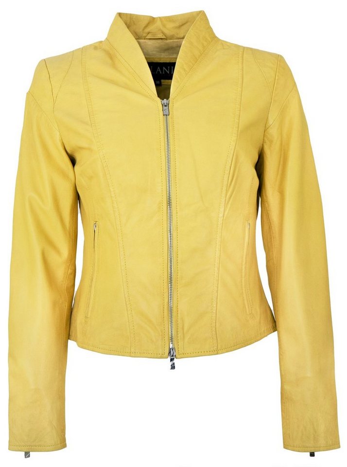 Jilani Lederjacke Tulip Echtleder Damen Lederjacke Lammnappa hellgelb von Jilani