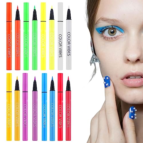 Make-up-Eyeliner | Farbiger, wasserfester, UV-leuchtender Flüssig-Eyeliner für Mädchen | Augen-Make-up für Frauen mit ultrafeiner Spitze, schnell trocknende, hochpigmentierte Kosmetik Jildouf von Jildouf