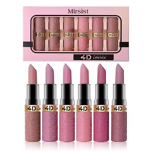 Roter Lippenstift, wischfest | Samtmattes Lippenstift-Set,6 Farben Langlebige, nicht verblassende, wasserfeste Lippenstifte für Frauen als Geschenk, Mädchen Jildouf von Jildouf