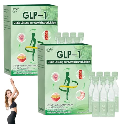 STDEI GLP-1 Orale Lösung (7 Stk/Pack), Professional STDEI GLP-1 Oral Solution, GLP1 orale flüssigkeit, Natürliche Pflanzenextrakte für Frauen & Männer (2 Pack) von Jileon