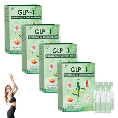 STDEI GLP-1 Orale Lösung (7 Stk/Pack), Professional STDEI GLP-1 Oral Solution, GLP1 orale flüssigkeit, Natürliche Pflanzenextrakte für Frauen & Männer (4 Pack) von Jileon