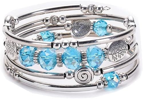 Jilibaba Bohemian-Armband, mehrlagig, spiralförmig, verschlungenes Kristall-Armband, Schmuck, Geschenk für Frauen von Jilibaba