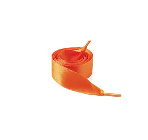 Jilibaba Flache Satinband-Schnürsenkel, weiche Seide, Schnürsenkel, 2 cm breit, Schnürsenkel für Damen, Mädchen, Sneaker, Freizeitschuhe, Skate, Sportschuhe, Orange, 90 cm von Jilibaba