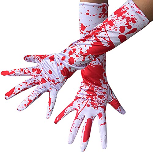 Jilibaba Lange blutige Handschuhe für Damen, für Halloween, Kostümparty, Cosplay von Jilibaba