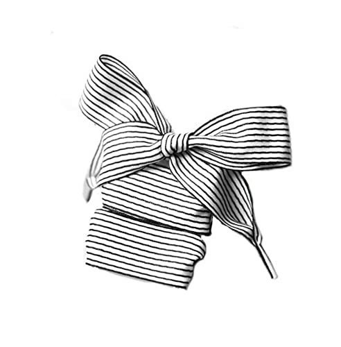 Jilibaba Schnürsenkel, flaches Satinband, Schnürsenkel, 3,2 cm breit, gestreifte Schnürsenkel für Erwachsene, Kinder, Skate, Sportschuhe, Freizeitschuhe von Jilibaba