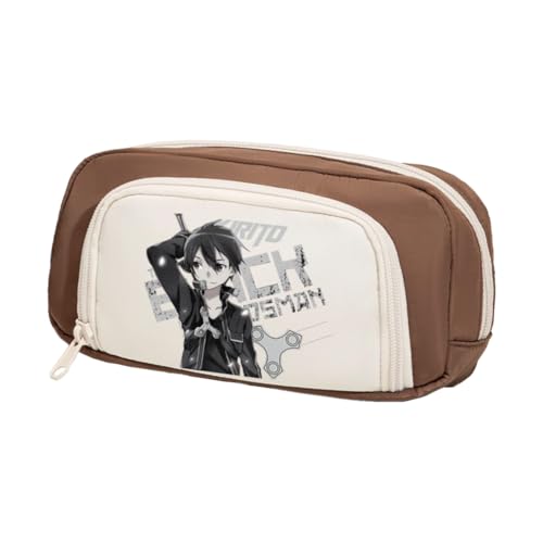 Anime Kirigaya Kazuto Federmäppchen für Studenten Yuuki Asuna AsadaShino Stifttasche Große Kapazität Cartoon Drucke Bleistifttasche Reißverschluss Bleistiftbox Schule Geschenke für Jungen Mädchen von Jilijia