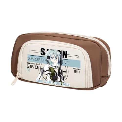 Anime Kirigaya Kazuto Federmäppchen für Studenten Yuuki Asuna AsadaShino Stifttasche Große Kapazität Cartoon Drucke Bleistifttasche Reißverschluss Bleistiftbox Schule Geschenke für Jungen Mädchen von Jilijia