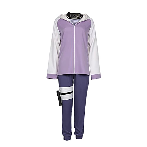 Jilijia Damen Hyūga Hinata Anime Cosplay Kostüm mit Tops Hosen Ninja Stirnband Uniform Set Halloween Party Weihnachten Kostüm, Hinata, 36 von Jilijia